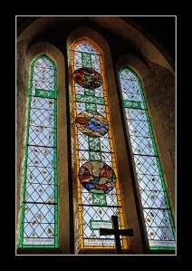 English naturalist Gilbert White memorial stained glass window, Selborne, Hampshire, UK