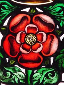 Heraldic English stained glass window